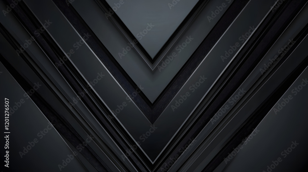 Obraz premium Black white dark gray abstract background. Geometric pattern shape. Line triangle polygon angle. Gradient. Shadow. Matte. 3d effect. Rough grain grungy. Design. Template. Presentation.