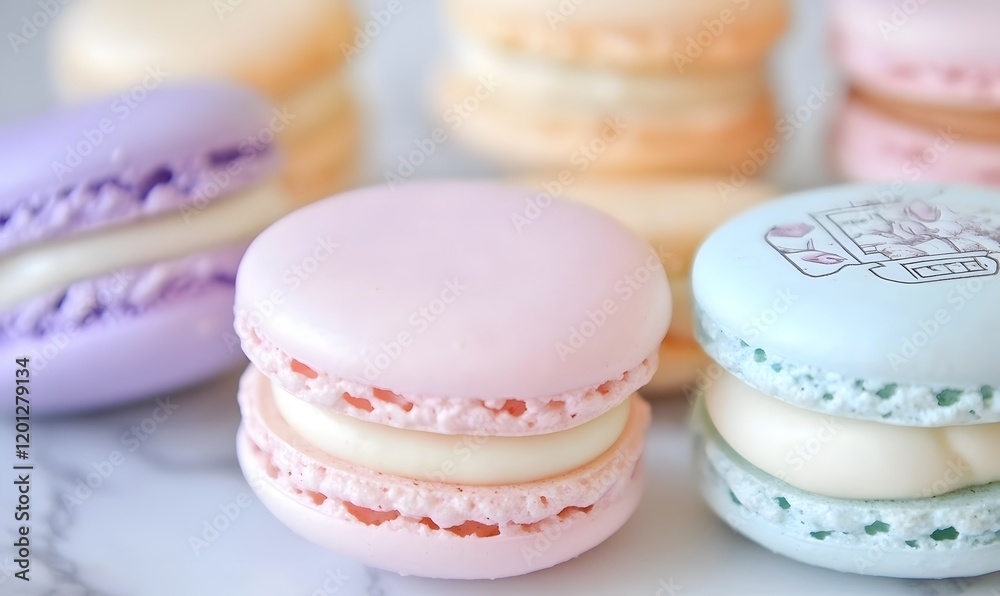 Obraz premium valentines macaroons, Generative AI