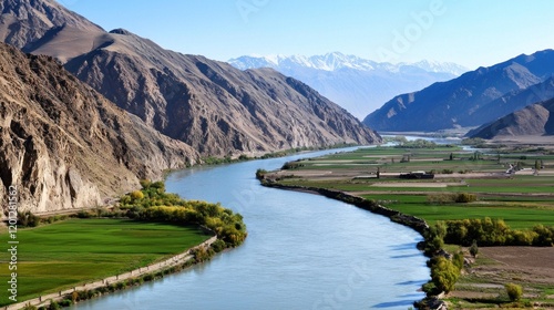 Wallpaper Mural Serene River Valley Landscape Torontodigital.ca