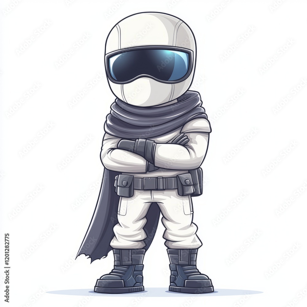 White Suit Clad Figure Stands With Arms Crossed White Suit Clad Figure Stands With Arms Crossed