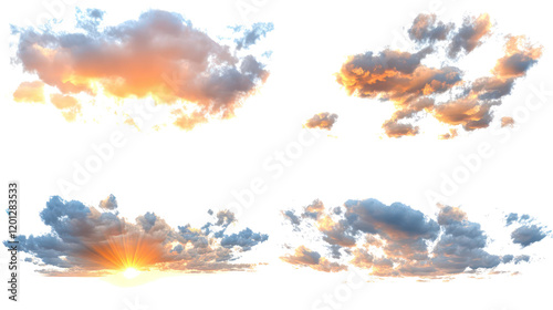 Beautiful Sunsets Captured in Various Cloud Formations Generative AI