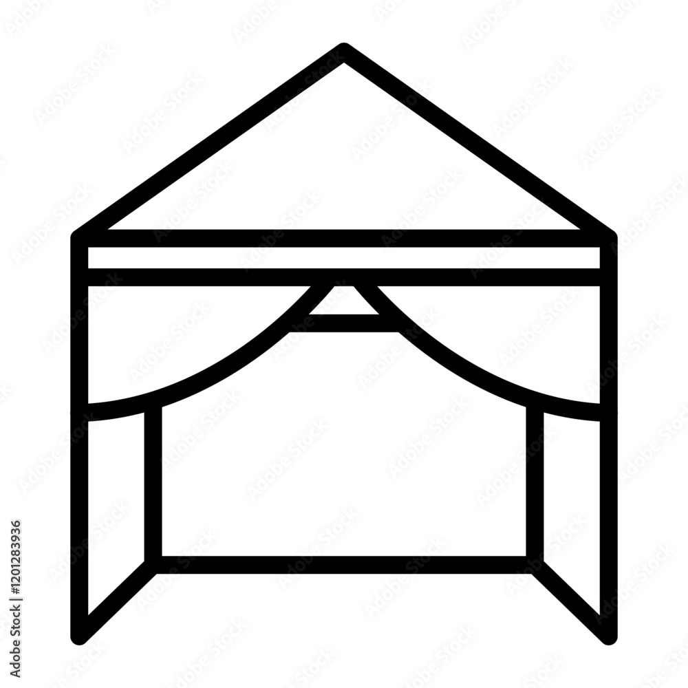 Canopy Vector Line Icon Design Canopy Vector Line Icon Design