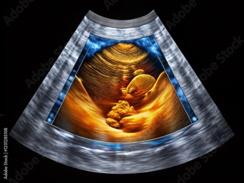 Medical Ultrasound Image: Oblique Breech Fetal Position