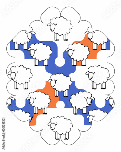 many cashmere sheeps mix to tessellation