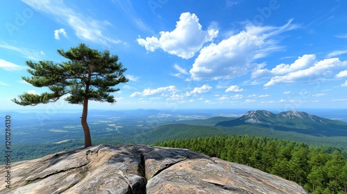 Lone Tree Mountaintop Panorama