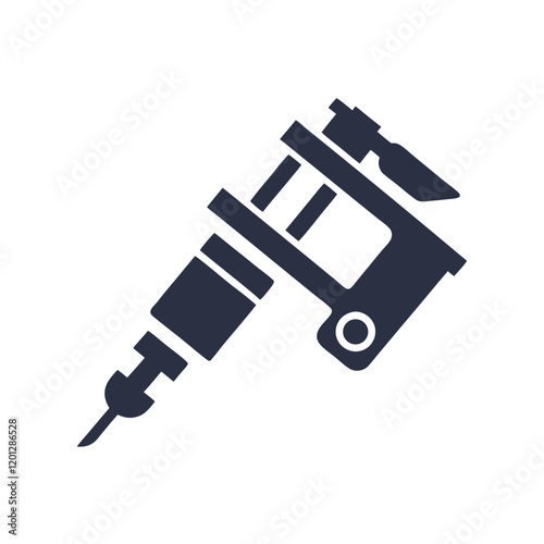 Minimalist Tattoo Machine Vector Design.