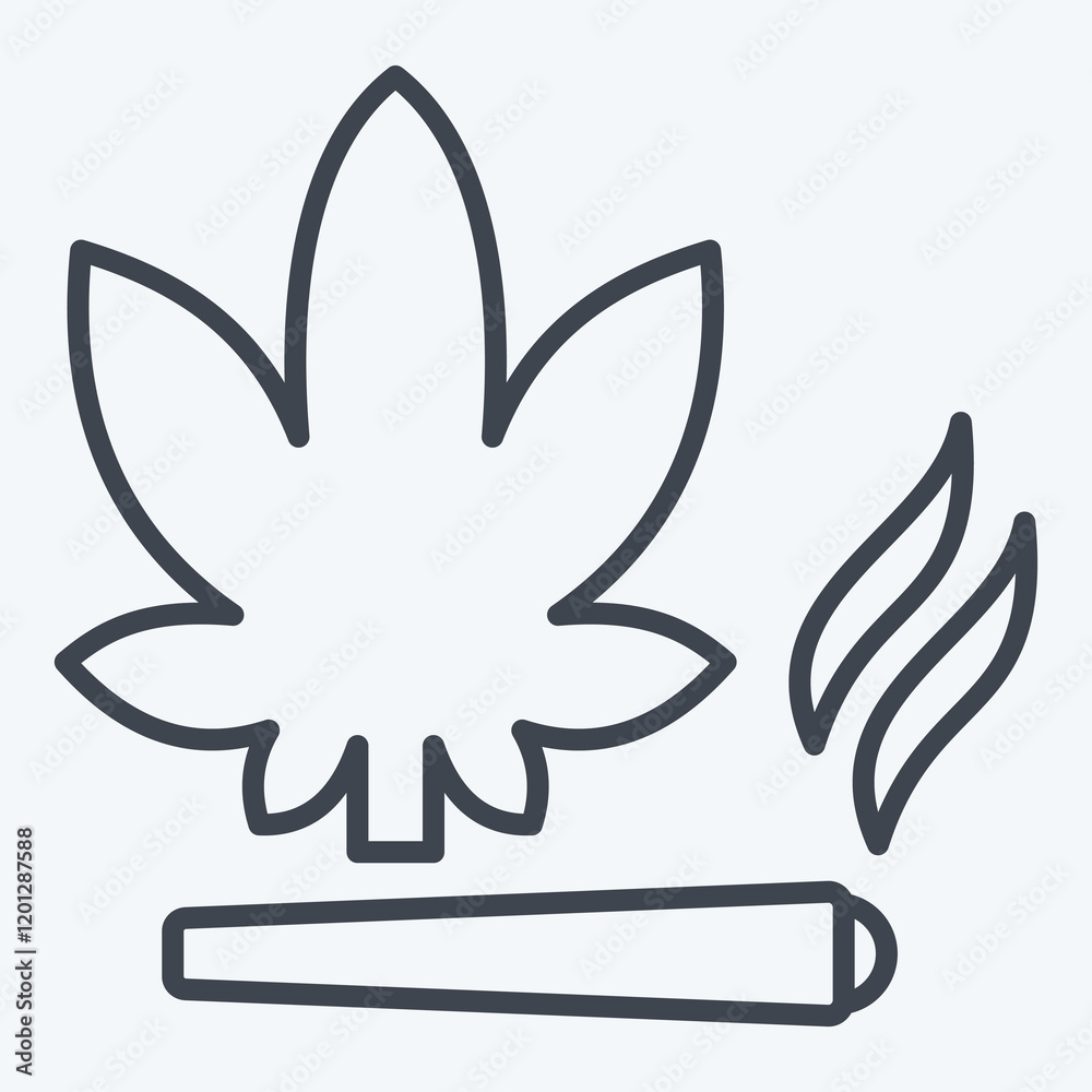 Icon Cannabis. related to Smoking symbol. line style. design editable Icon Cannabis. related to Smoking symbol. line style. design editable