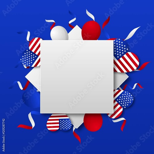 President's Day of United States Animated Square Background