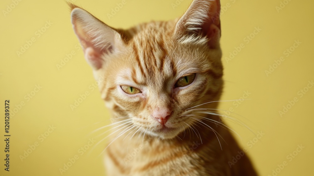 A close-up view of a curious cat looking directly at the camera A close-up view of a curious cat looking directly at the camera