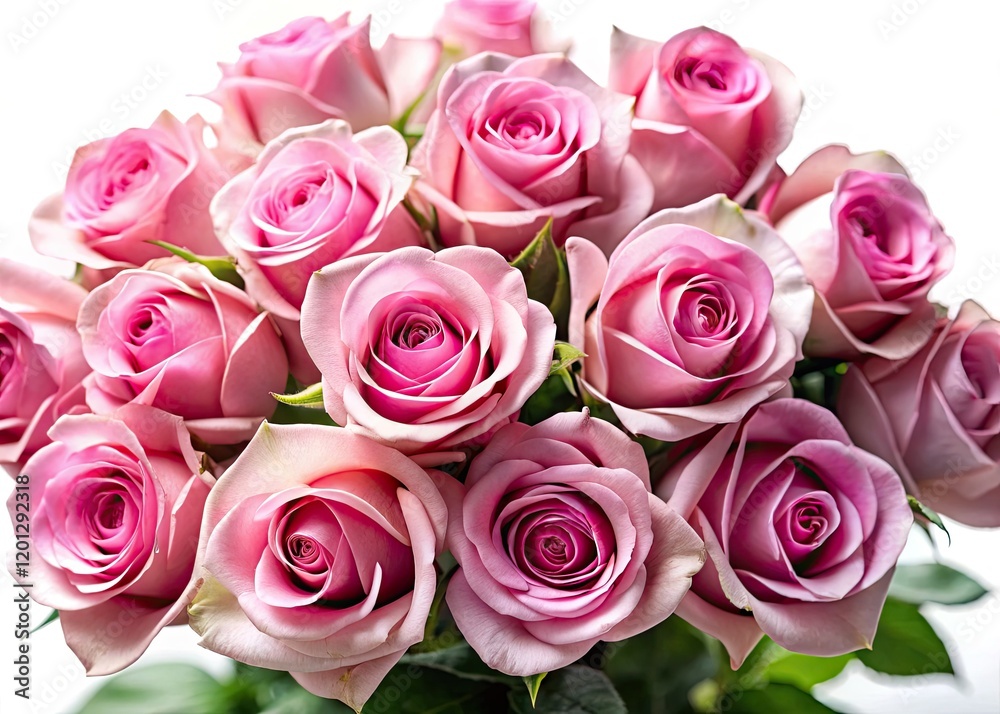Dreamlike pink roses, surreal and whimsical, isolated against a pristine white background. Dreamlike pink roses, surreal and whimsical, isolated against a pristine white background.