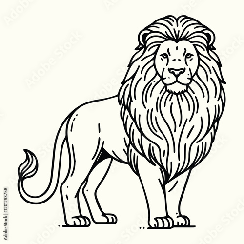 Wallpaper Mural Lion Sketch Drawing Line Art Animal Wildlife Torontodigital.ca