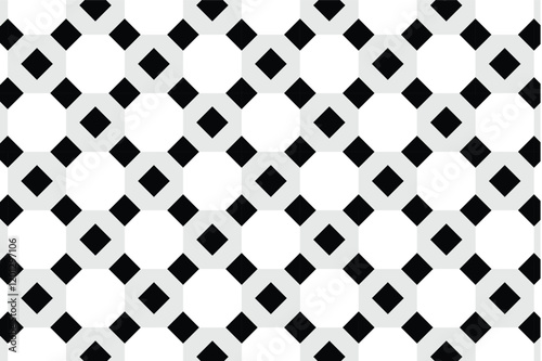 Bold Geometric Black and White Pattern with Octagonal and Square Shapes in Modern Abstract Style