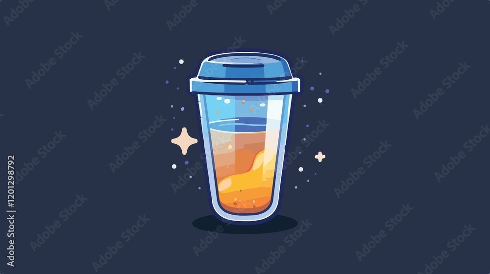 Transparent Cup with Lid Icon Isolated on White Background Transparent Cup with Lid Icon Isolated on White Background
