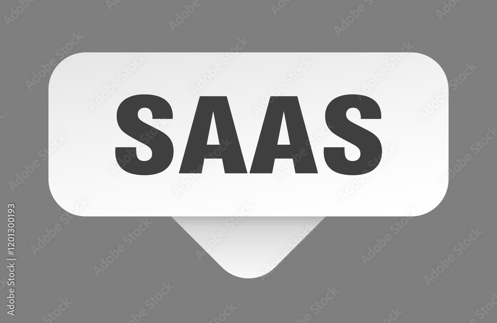saas sticker. saas sign isolated on gray background saas sticker. saas sign isolated on gray background