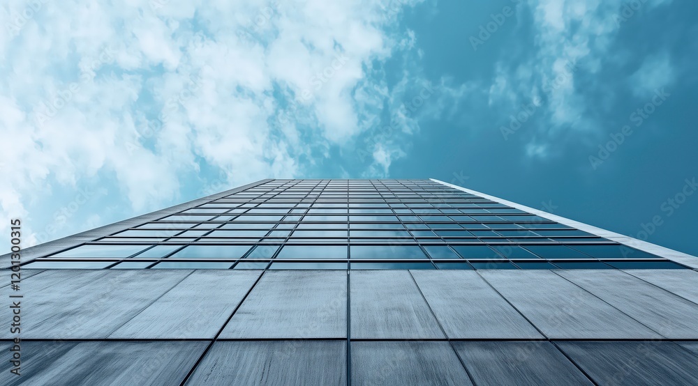 Aspiring High: An upward shot of a towering glass and steel skyscraper, its mirrored facade reflecting a vibrant blue sky, symbolizing ambition, growth, and the pursuit of excellence. Aspiring High: An upward shot of a towering glass and steel skyscraper, its mirrored facade reflecting a vibrant blue sky, symbolizing ambition, growth, and the pursuit of excellence.