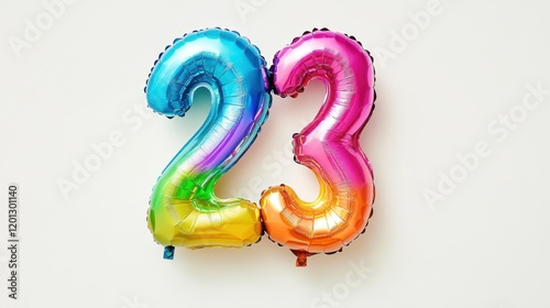 Colorful Number 23 Balloons on White Background photo