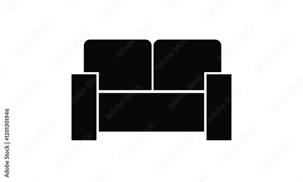 Sofa, furniture icon vector isolated on white background. Vector illustration. Sofa, furniture icon vector isolated on white background. Vector illustration.