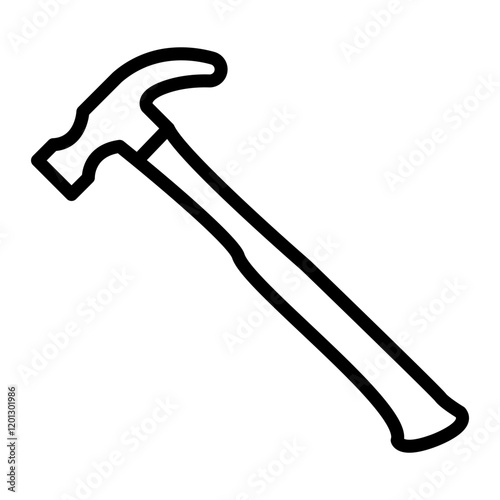 Hammer Vector Line Icon Design