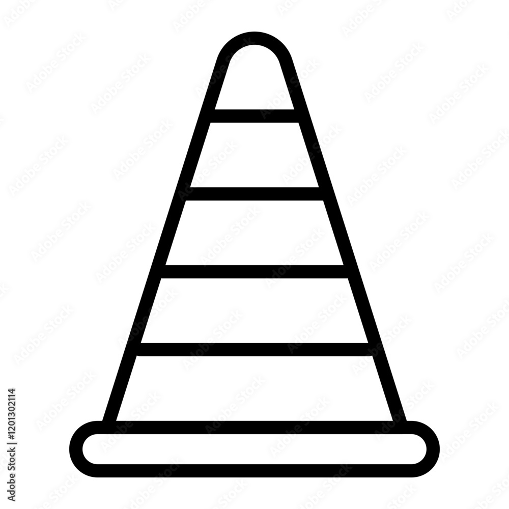 Traffic Cone Vector Line Icon Design Traffic Cone Vector Line Icon Design