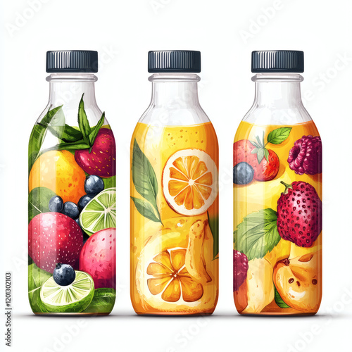 Fresh Fruit Juice Collection in Glass and Jar – Healthy Tropical Drinks