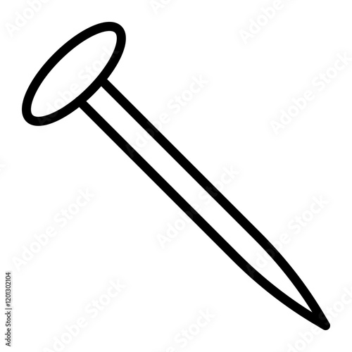 Nail Vector Line Icon Design