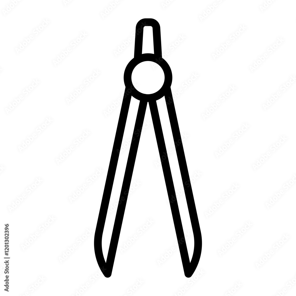 Compass Vector Line Icon Design