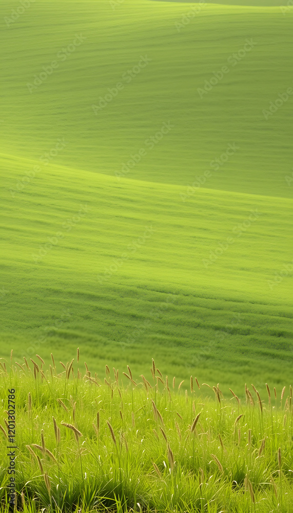 Obraz premium Greenery in the meadows of the Galician countryside, smooth light, with white tones