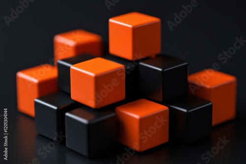 Colorful blocks arranged in geometric patterns showcasing texture and contrast