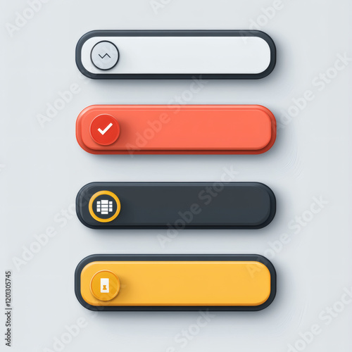 Glossy Orange Web Button Vector for Websites and Digital Design