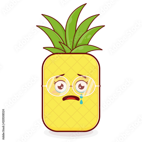 pineapple scared face cartoon cute