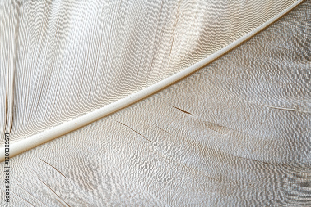 Close-up of soft beige feather texture with fine details and subtle patterns Close-up of soft beige feather texture with fine details and subtle patterns