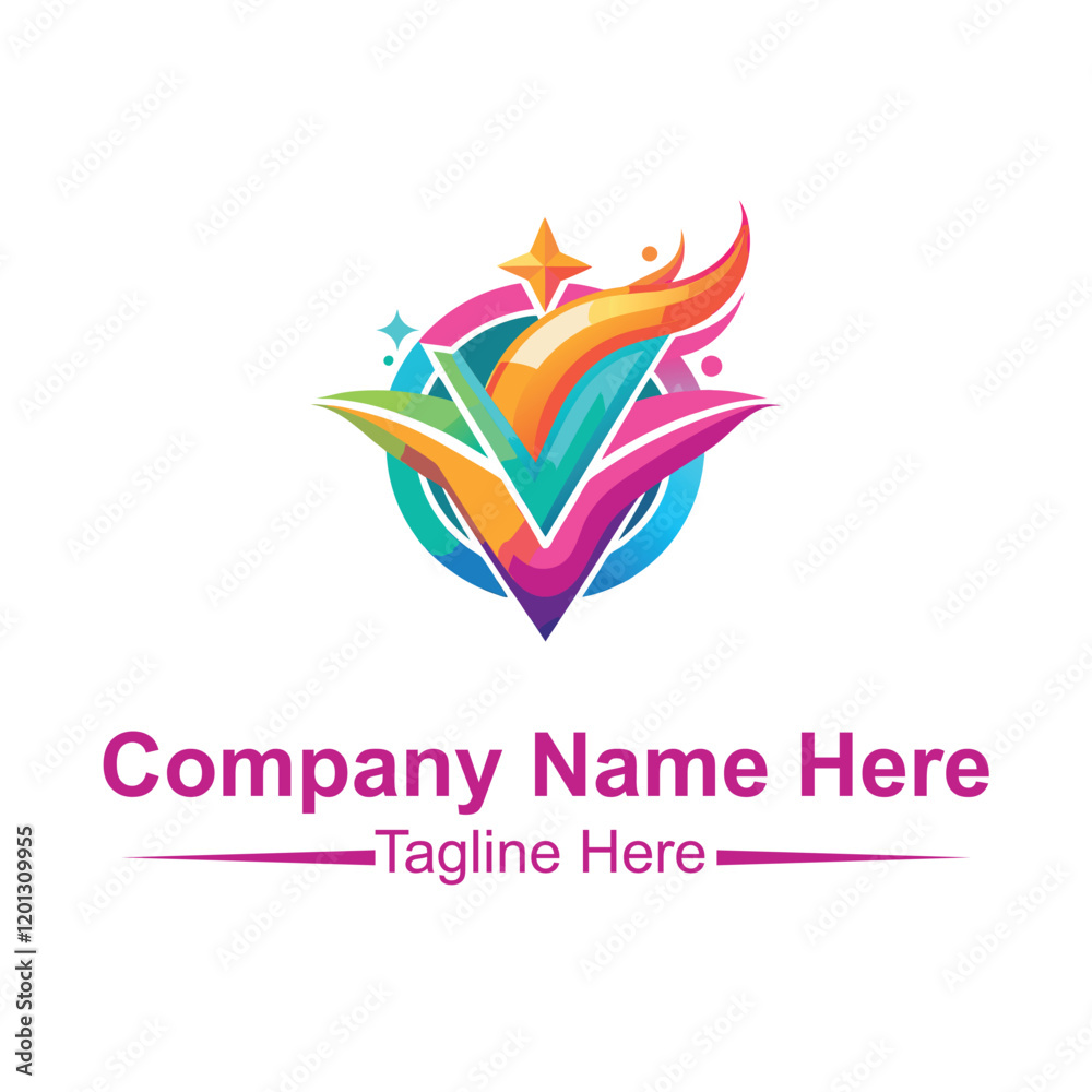 Fototapeta premium gradient elements with geometric shapes logo