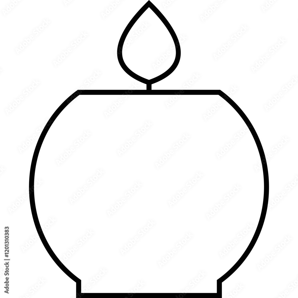 Simple vector icon table candle Simple vector icon table candle