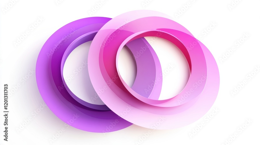 Abstract Pink and Purple Intertwined Rings Modern Circular Design Geometric Shapes 3D Render Abstract Pink and Purple Intertwined Rings Modern Circular Design Geometric Shapes 3D Render