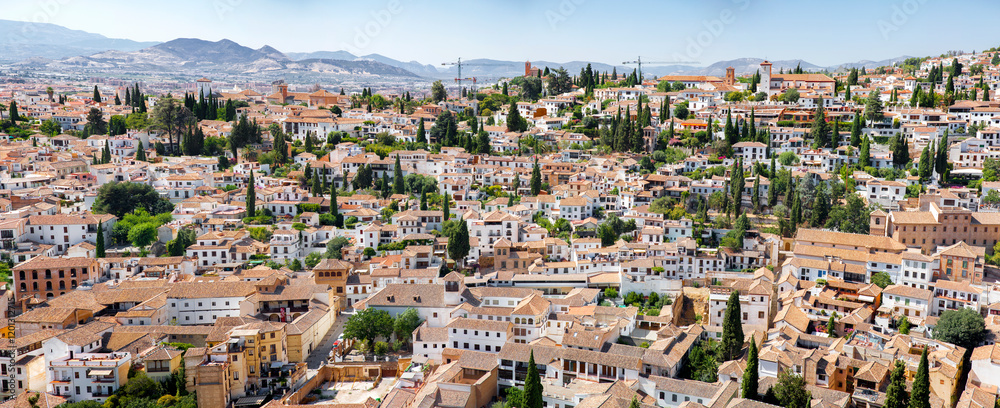 Panorama of Albaicín, also known as Albayzín. It is a neighborhood of Granada, Spain. Panorama of Albaicín, also known as Albayzín. It is a neighborhood of Granada, Spain.