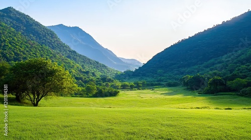 Serene Mountain Valley Landscape
