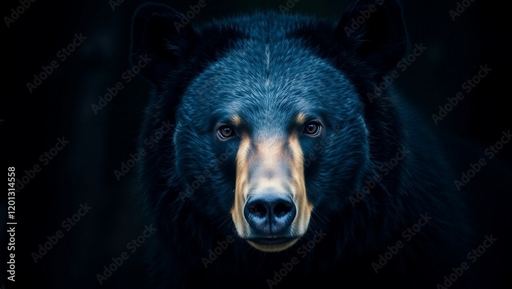 black bear portrait, close-up, intense gaze, striking eyes, dark background, detailed fur texture, wildlife photography, dramatic lighting, high contrast, realistic, majestic animal, powerful predator black bear portrait, close-up, intense gaze, striking eyes, dark background, detailed fur texture, wildlife photography, dramatic lighting, high contrast, realistic, majestic animal, powerful predator