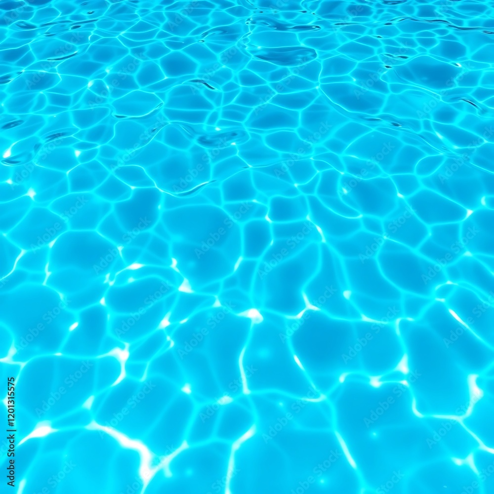 Vibrant turquoise water, Rippling pool surface, Sunlight reflections, Crystal clear aqua, Underwater caustics, Swimming pool texture, Refreshing summer scene, High contrast ripples, Bright blue tones Vibrant turquoise water, Rippling pool surface, Sunlight reflections, Crystal clear aqua, Underwater caustics, Swimming pool texture, Refreshing summer scene, High contrast ripples, Bright blue tones