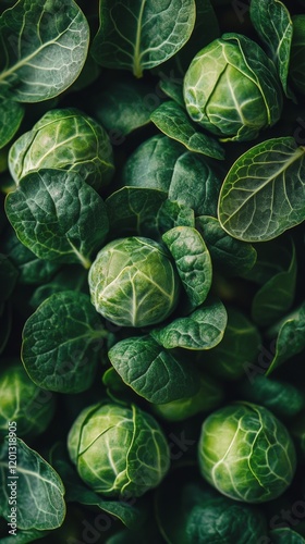 Green succulent plants arranged densely create a lush, vibrant display in nat...
