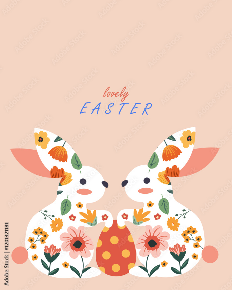 Fototapeta premium Happy Easter banner, card, poster
