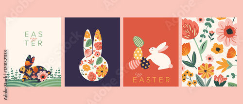 Easter banner set, cards, posters