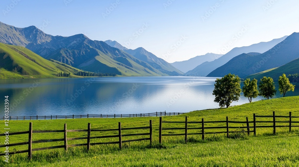 Serene Mountain Lake Landscape Serene Mountain Lake Landscape