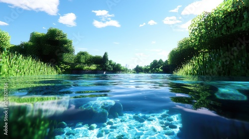 Summer River Landscape
