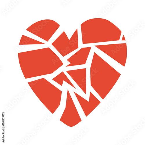 Fragile and broken heart. Piece of love.