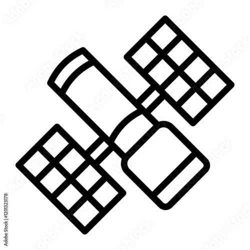 Hubble Telescope Vector Line Icon Design