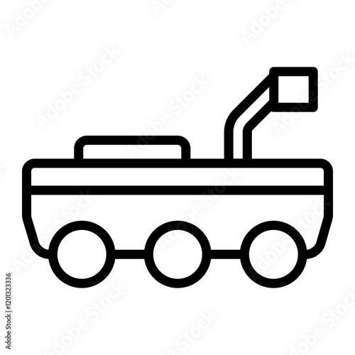 Mars Rover Vector Line Icon Design