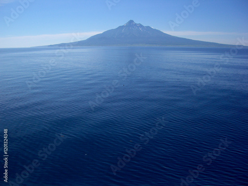 北海道　洋上の風景(利尻島－稚内)