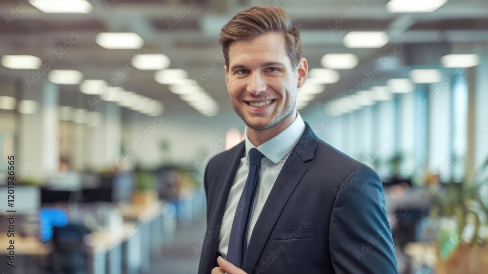 Portrait of a Confident Professional Businessman with a Blurred Office Background Portrait of a Confident Professional Businessman with a Blurred Office Background