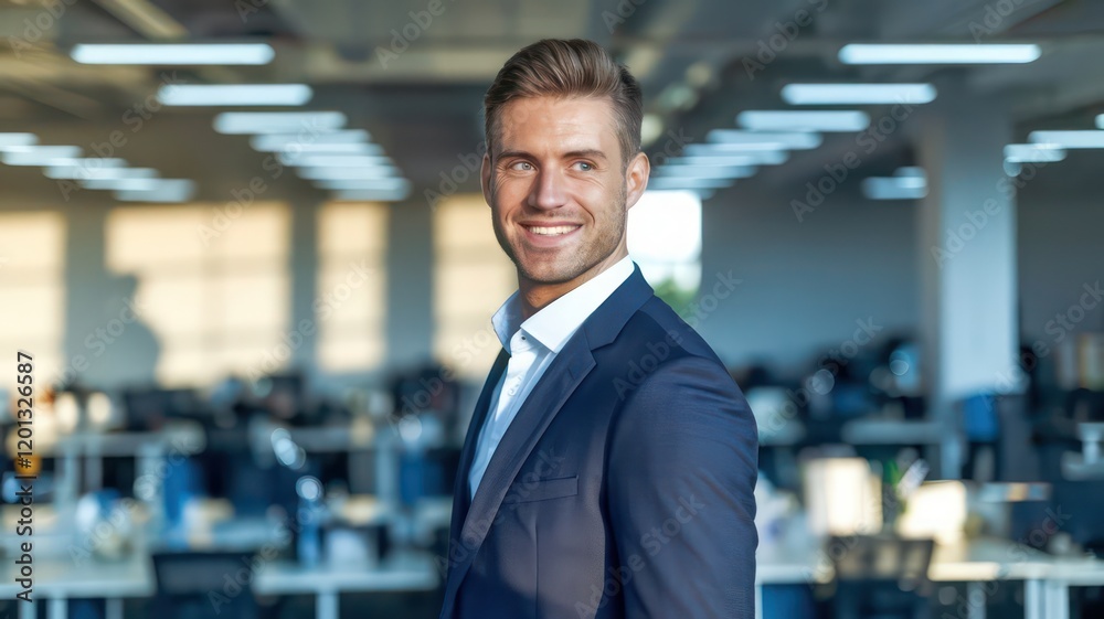 Portrait of a Confident Professional Businessman with a Blurred Office Background Portrait of a Confident Professional Businessman with a Blurred Office Background