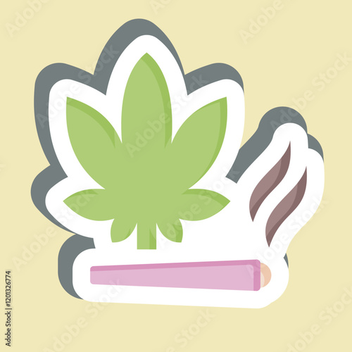 Sticker Cannabis. related to Smoking symbol. design editable